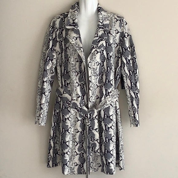 Love Token Snake Print Faux Suede Jacket NWT - Picture 1 of 7